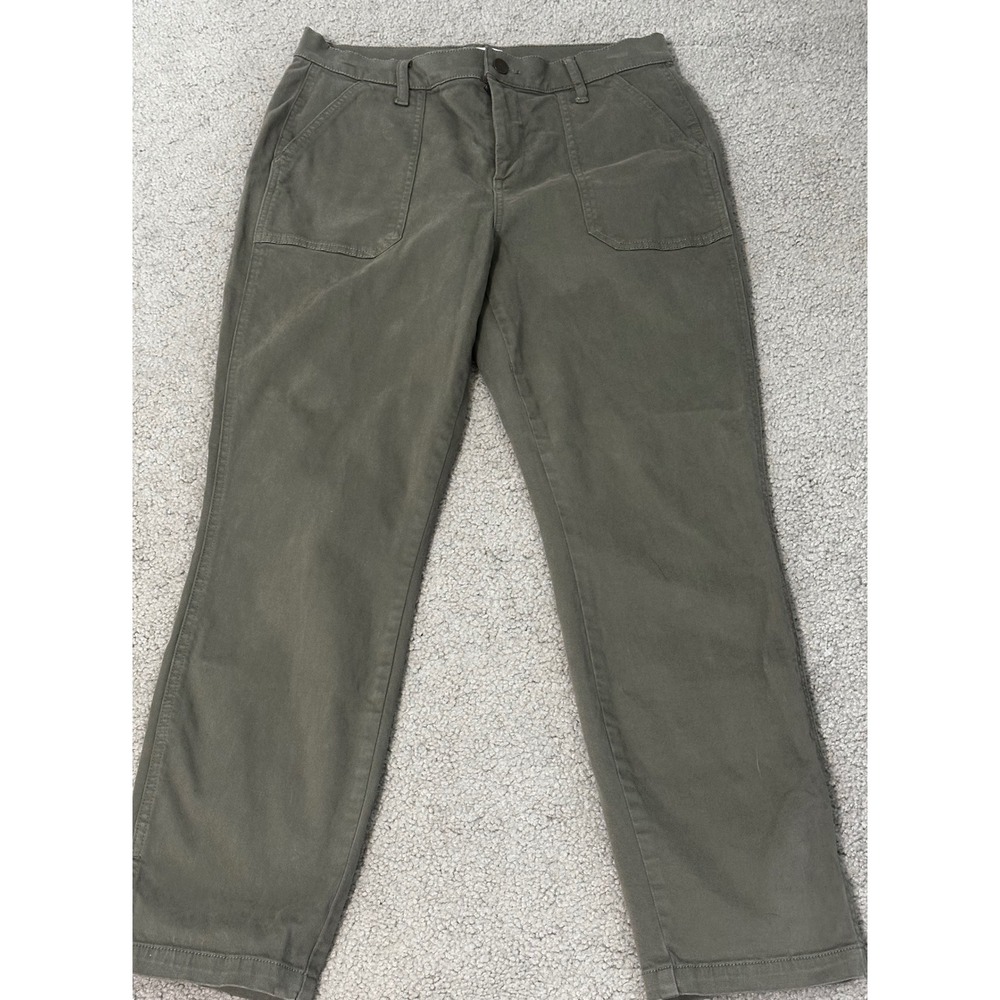 Evereve Womens Olive Green Utility Straight Leg Patch Pocket Pants Size 29